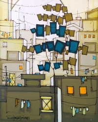 Salman Farooqi, 16 x 20 Inch, Acrylic on Canvas, Cityscape Painting, AC-SF-535